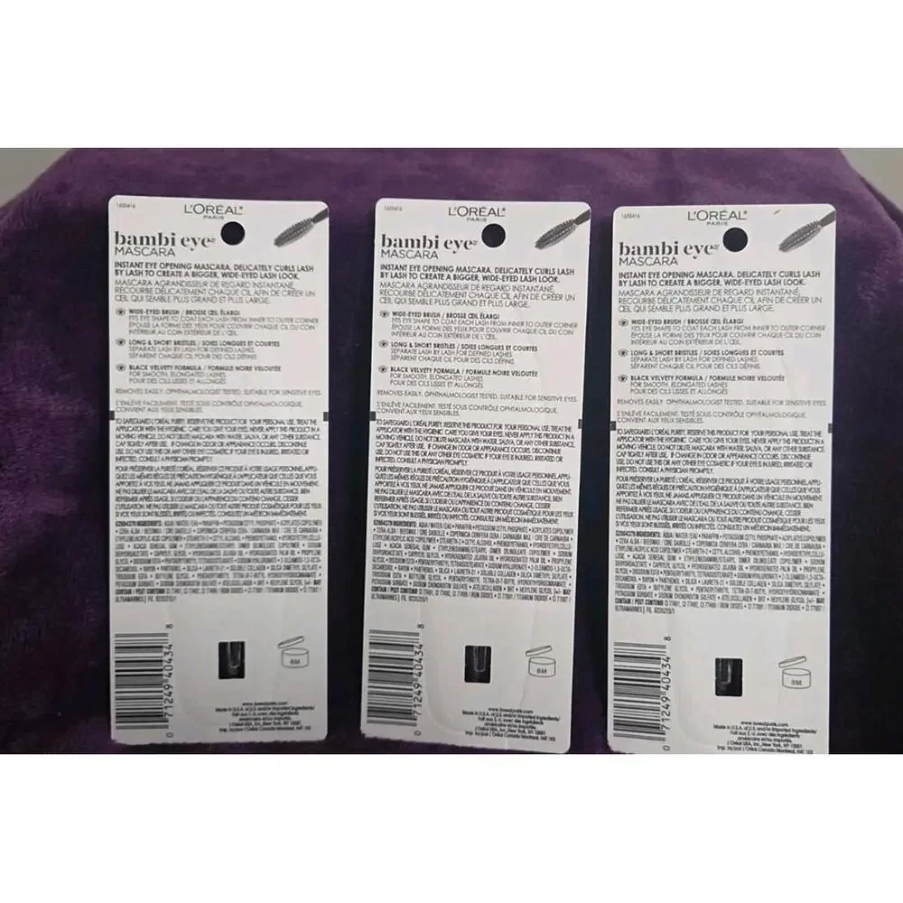 3 Pack L'oreal Paris Bambi Eye Opening Volumizing Mascara #402 Black/Brown